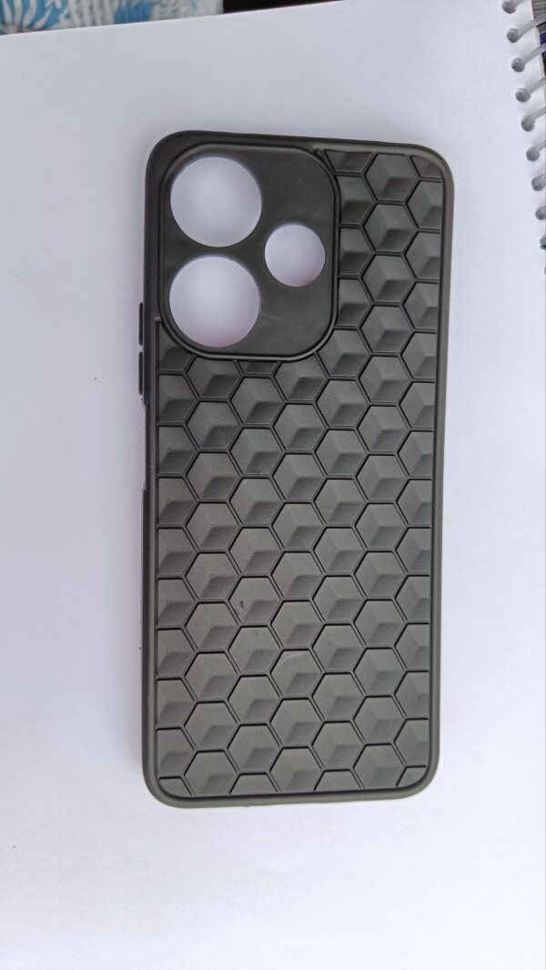 Redmi 13 5G Mobile Back Cover Black Colour Hexa Design. - Image 2