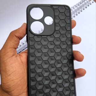 Redmi 13 5G Mobile Back Cover Black Colour Hexa Design.