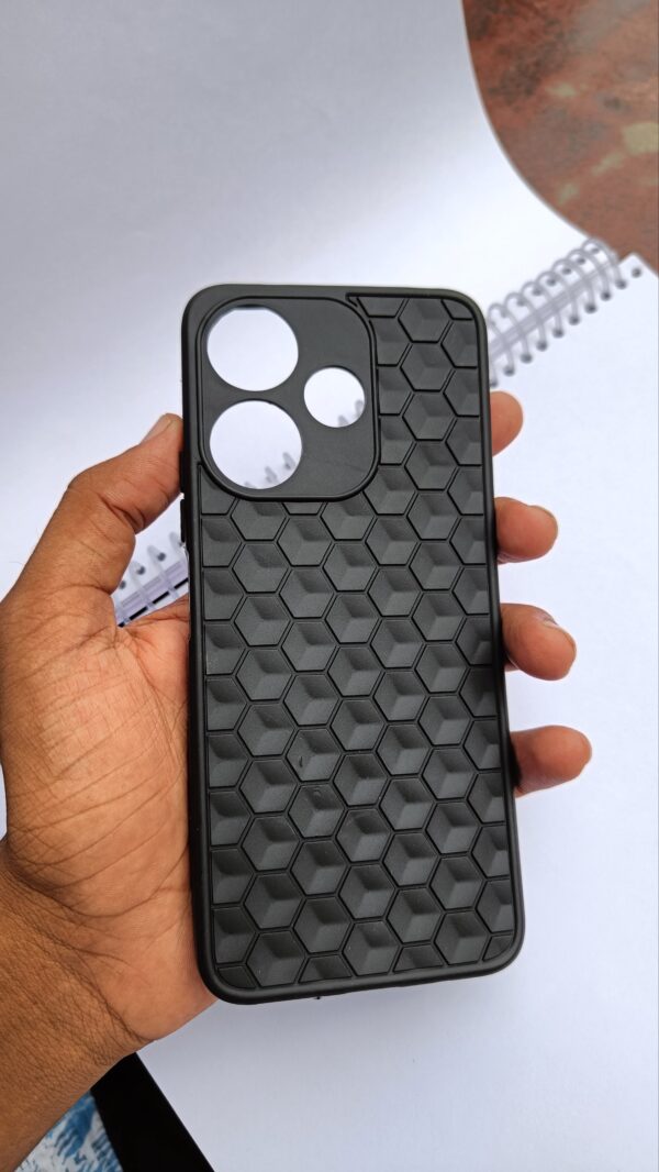 Redmi 13 5G Mobile Back Cover Black Colour Hexa Design.