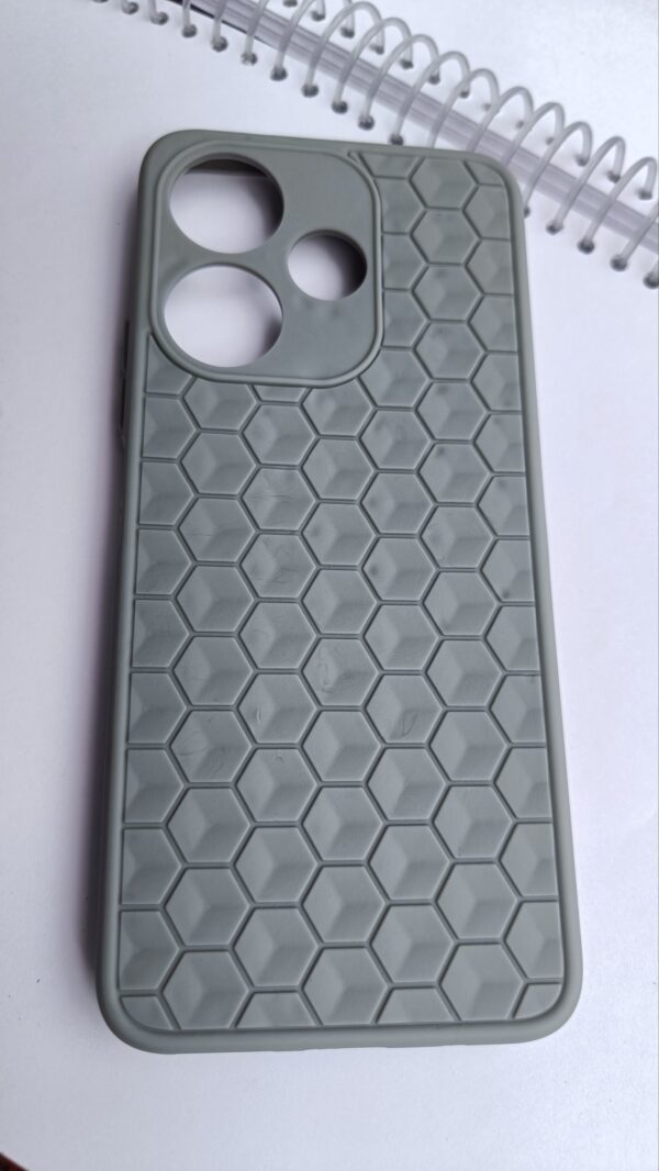 Redmi 13 Back Cover Silver Colour With Hexa Design . - Image 4