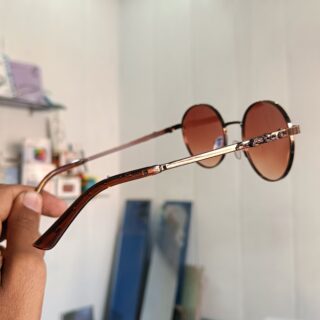 Brown oval shape with tiger frame fashionable goggle