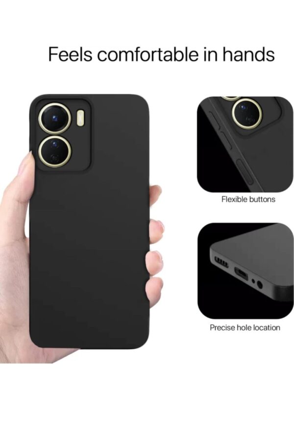 Vivo Y16 Back Cover , Black Colour.