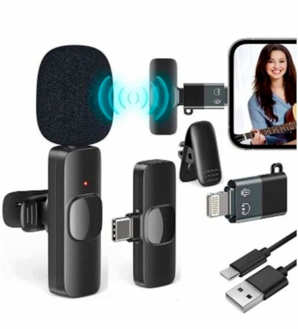 K9 2 wireless coller  mike  for iPhone and type C Android mobile.