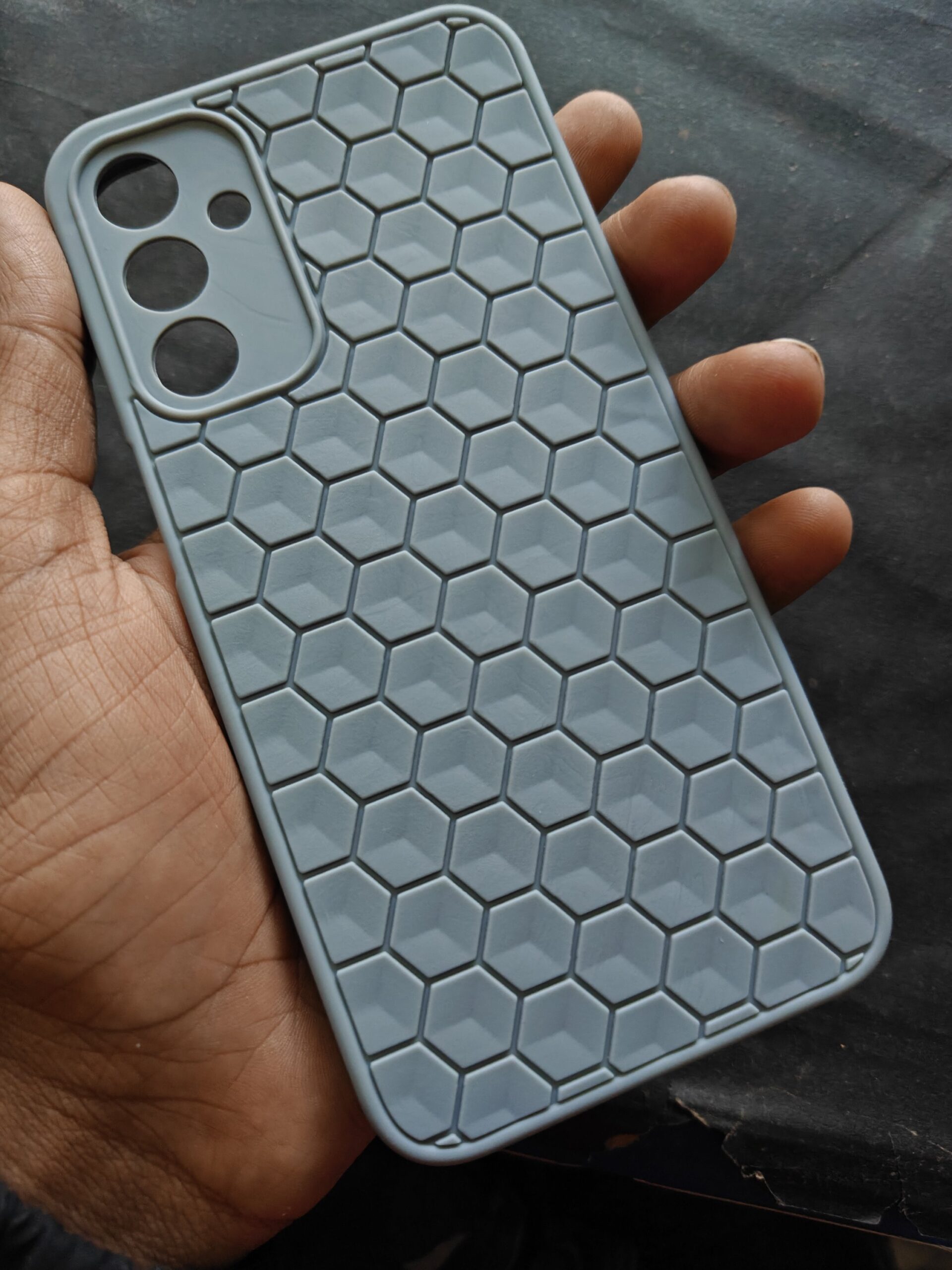 Samsung A15 (5G) Back Cover Orange Colour Hexagon 3D Design Silicon. Copy - Image 2